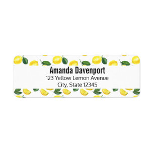 Etiqueta Patrón de frutas color agua de los lemas amarillos