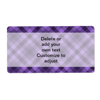 Etiqueta Patrón de gingham púrpura