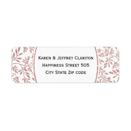 Etiqueta patrón de hojas del purpurina de oro Rosa, boda de