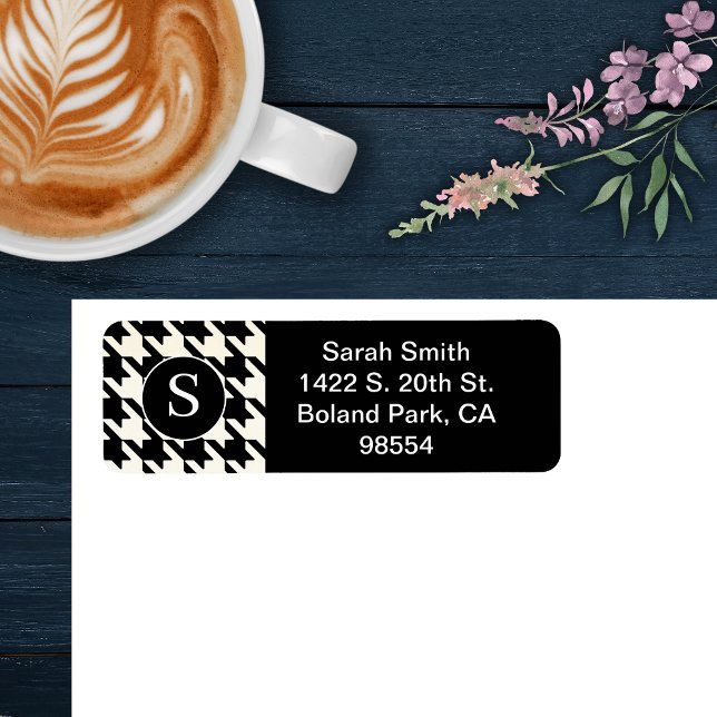 Etiqueta Patrón de Houndstaso clásico blanco y negro (Subido por el creador)