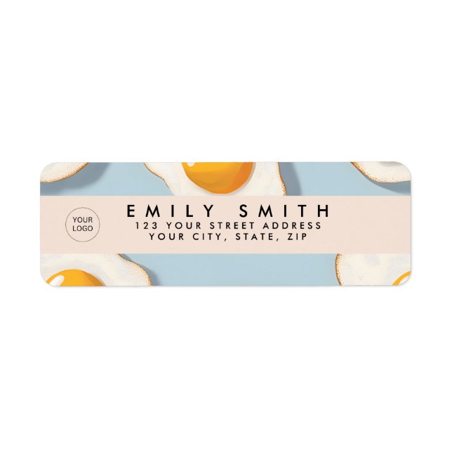 Etiqueta Patrón de huevo de lado soleado personalizado (Frente)