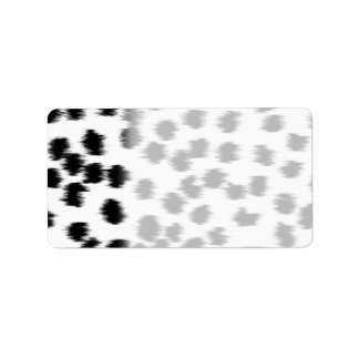 Etiqueta Patrón de impresión dálmata en blanco y negro.