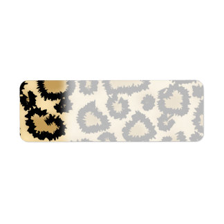 Etiqueta Patrón de impresión de leopardo, marrón y negro.