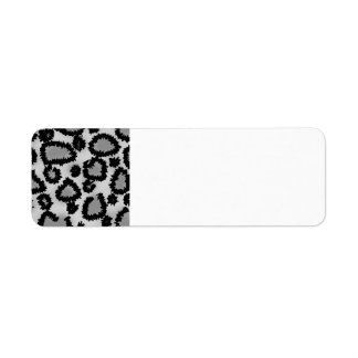 Etiqueta Patrón de impresión de leopardo, negro y gris.