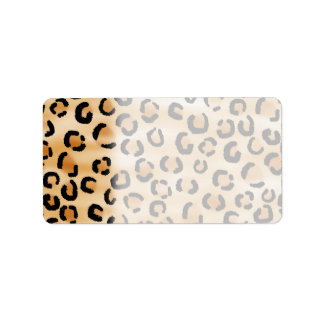 Etiqueta Patrón de impresión de leopardo negro y marrón.