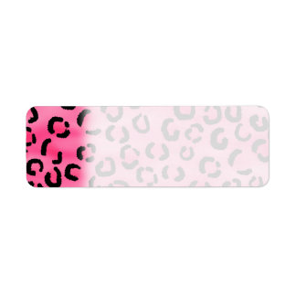 Etiqueta Patrón de impresión de leopardo rosa brillante.