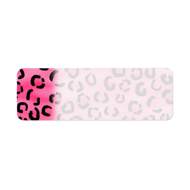 Etiqueta Patrón de impresión de leopardo rosa brillante. (Frente)
