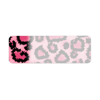 Etiqueta Patrón de impresión de leopardo rosa y negro.