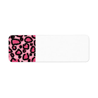 Etiqueta Patrón de impresión de leopardo rosa y negro.