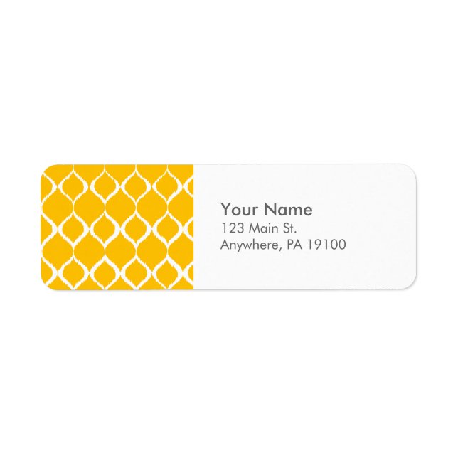 Etiqueta Patrón de impresión tribal de ikat geométrico amar (Frente)