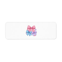 Etiqueta Patrón de lazo de cinta lindo – Lazo rosa, azul y 