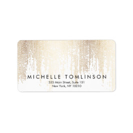 Etiqueta Patrón de lluvias de Confetti de lujo Faux Gold