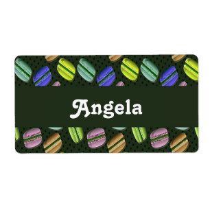 Etiqueta Patrón de macarón colorido