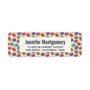 Etiqueta Patrón de macarones con puntos de polka