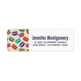 Etiqueta Patrón de macarones de color lindo con puntos de p