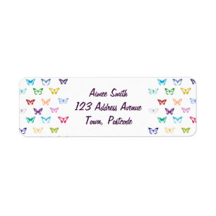 Etiqueta Patrón de mariposa arcoiris