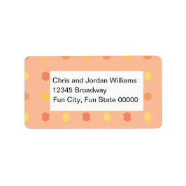 Etiqueta Patrón de mosaico amarillo en blanco de cuatro esq