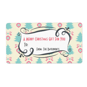 Etiqueta Patrón de navidades con brújulas y guion