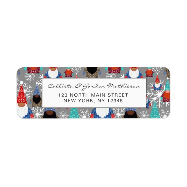 Etiqueta Patrón de Navidades de Ilustraciones de copo de ni (Frente)