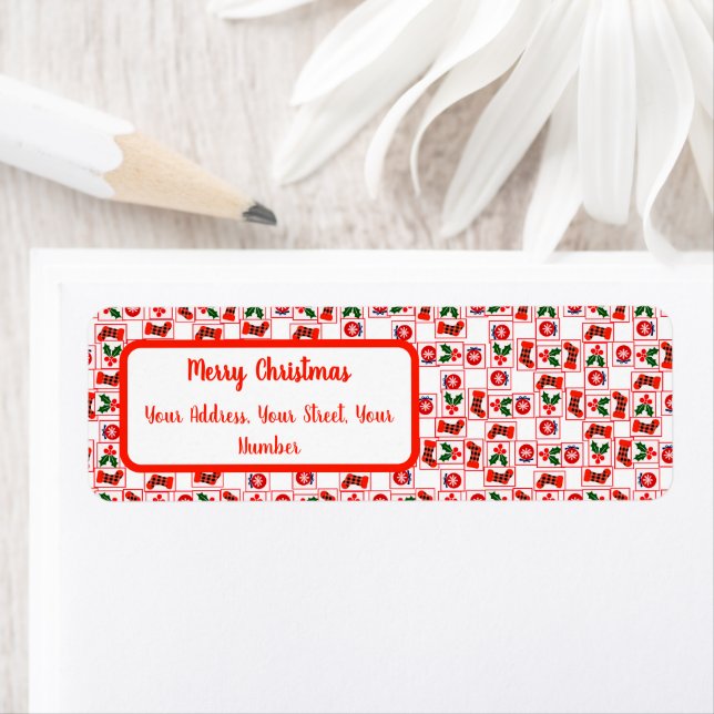 Etiqueta Patrón de Navidades festivos (In situ)