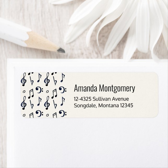 Etiqueta Patrón de notas musicales (In situ)