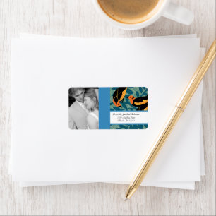 Etiqueta Patrón de pájaro de destino de Art Déco de la époc