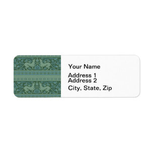 Etiqueta Patrón de perro Art Deco Nouveau naturaleza animal