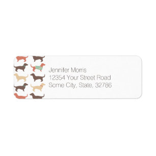 Etiqueta Patrón de perro de Dachshund divertido