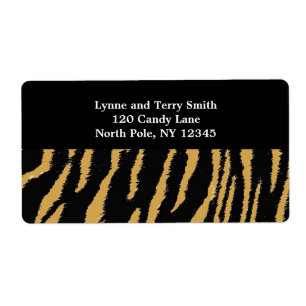 Etiqueta Patrón de pieles de tigre salvaje