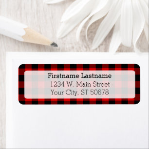 Etiqueta Patrón de placa de comprobación de país negro rojo