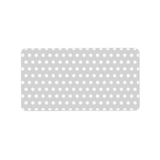 Etiqueta Patrón de puntos de polka blanco y gris claro.
