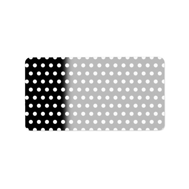 Etiqueta Patrón de puntos de polka blanco y negro. Delicios (Frente)