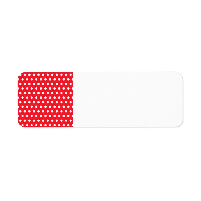 Etiqueta Patrón de puntos de polka rojo y blanco. Delicioso (Frente)