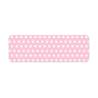 Etiqueta Patrón de puntos de polka rosa y blanco. Delicioso