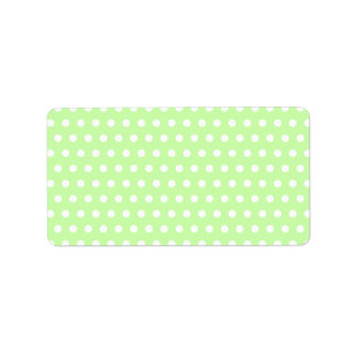Etiqueta Patrón de puntos de polka verde y blanco. Delicios