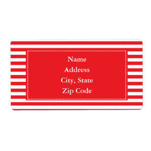 Etiqueta Patrón de rayas rojas y blancas