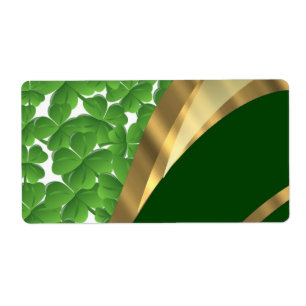 Etiqueta Patrón de shamrock verde