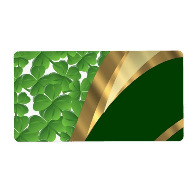 Etiqueta Patrón de shamrock verde (Frente)