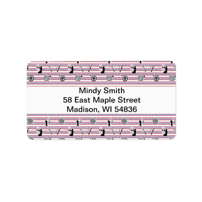 Etiqueta Patrón de silueta de arcos estadounidenses (Frente)