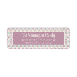 Etiqueta Patrón de suéter Pastel de Navidades Cuadros