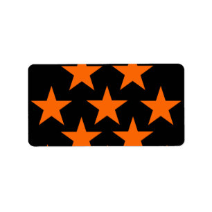 Etiqueta Patrón de superestrellas naranja y negro