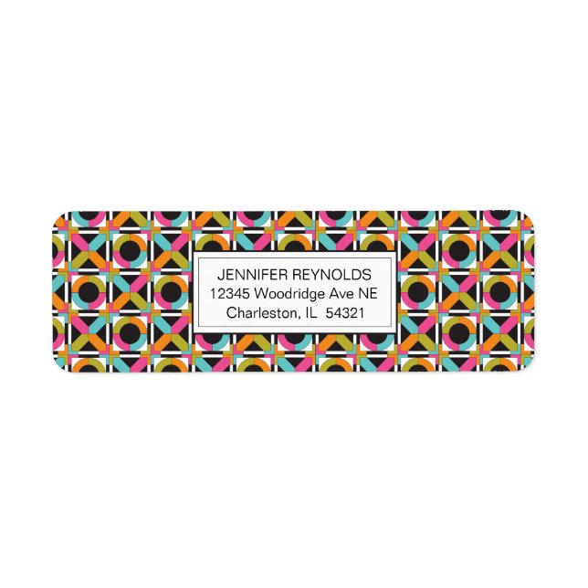 Etiqueta Patrón de tallo de hexágono moderno (Frente)