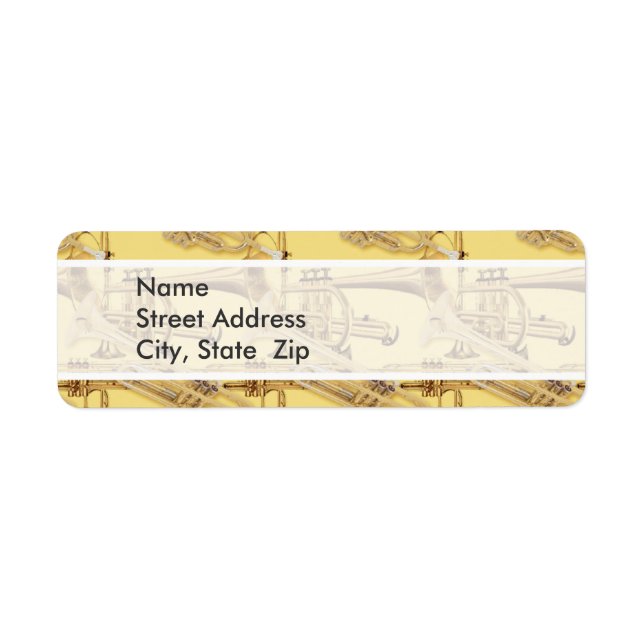 Etiqueta Patrón de trompeta de bronce (Frente)