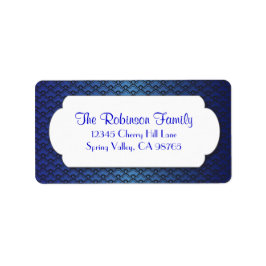 Etiqueta Patrón de ventilador azul con marco blanco