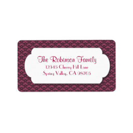 Etiqueta Patrón de ventilador rojo con marco blanco