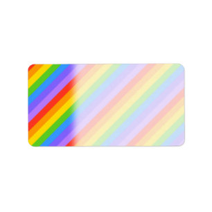 Etiqueta Patrón diagonal de rayas arcoiris.
