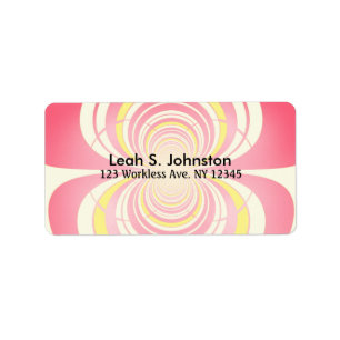 Etiqueta Patrón espiral de melón y amarillo