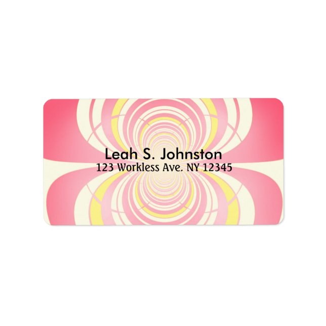 Etiqueta Patrón espiral de melón y amarillo (Frente)