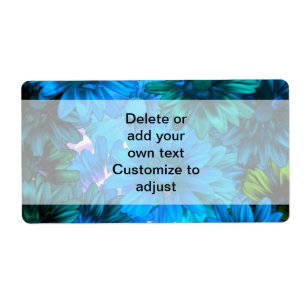 Etiqueta Patrón floral moderno azul claro