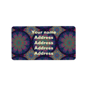 Etiqueta Patrón fractal azul